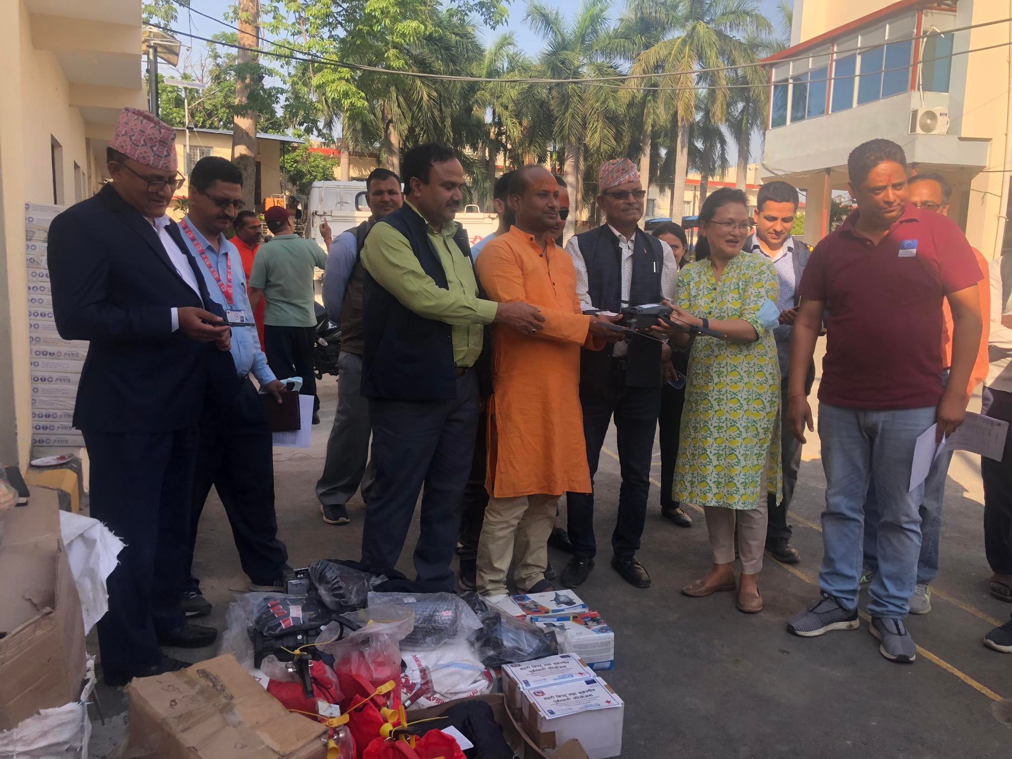 उपमहानगरलाई विपत व्यवस्थापन सामग्री हस्तान्तरण