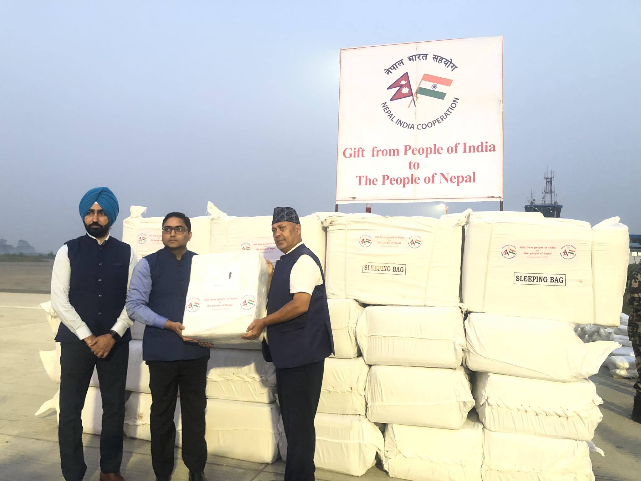 भारतले पठाएको तेस्रो चरणको राहत सामाग्री पठाइयो