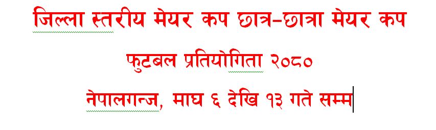 जिल्ला स्तरीय मेयर कपको उप–समिति गठन