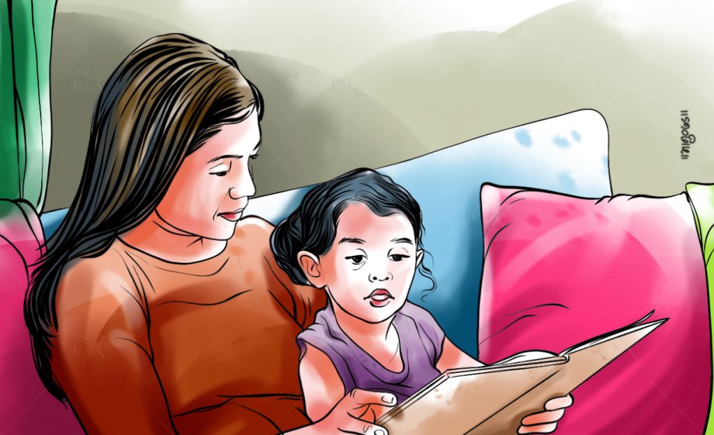 बच्चालाई मोबाइलमा भुलाउनुभन्दा  ‘एकादेशको’ कथा सुनाउन जरुरी