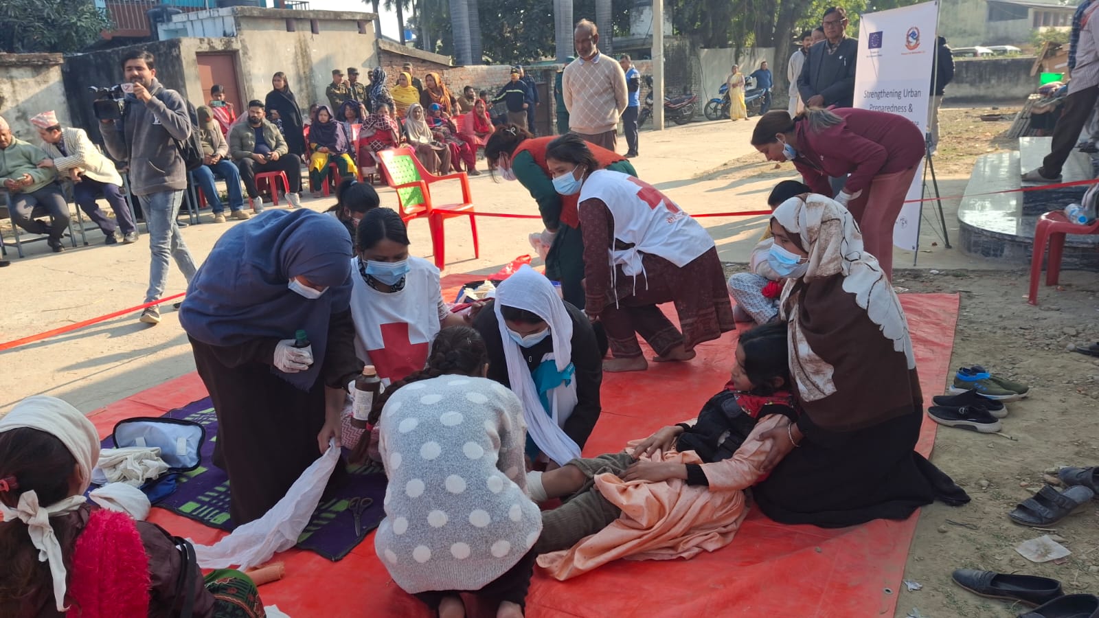 विपद् पुर्व तयारी बारे नेपालगन्जमा कृत्रिम घटना अभ्यास