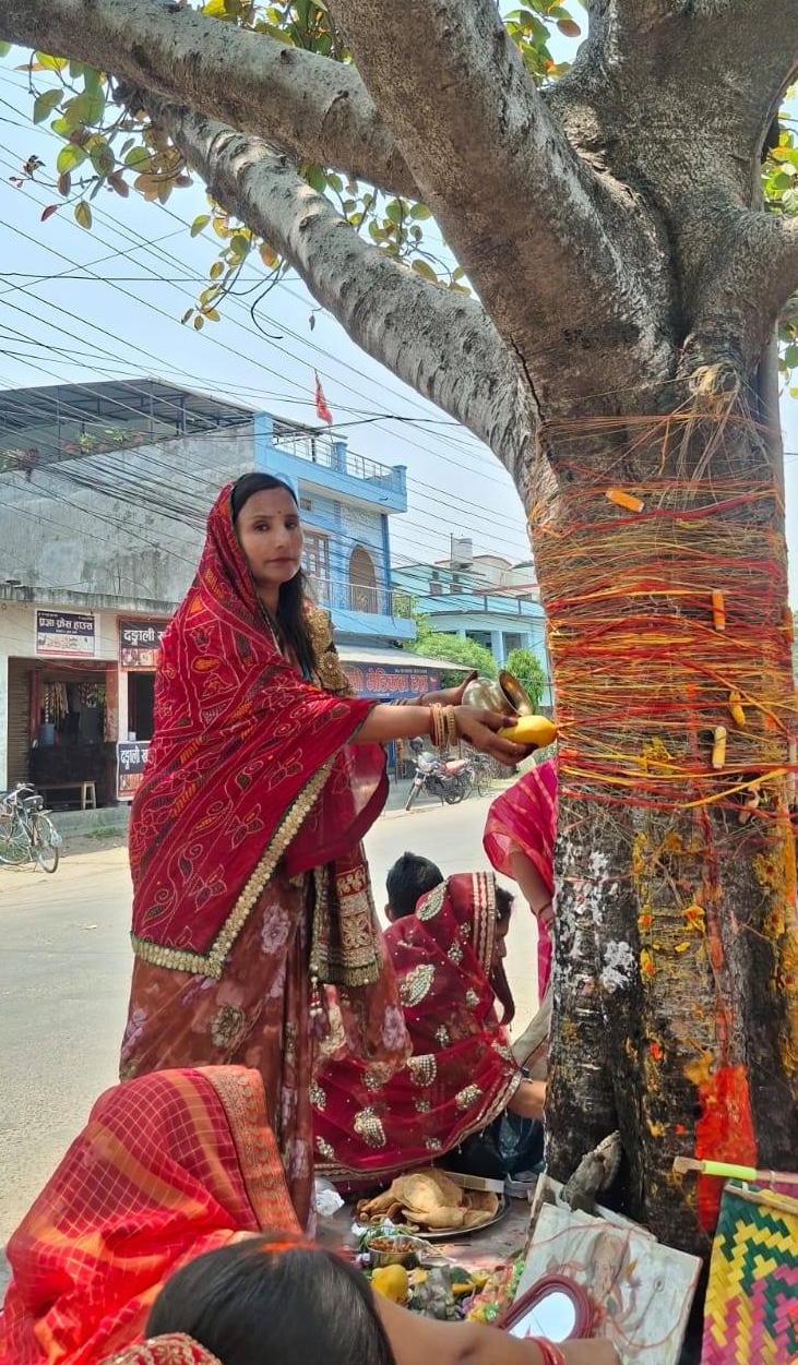 अवधी समुदायका महिलाद्धारा बरसाइत पूजा