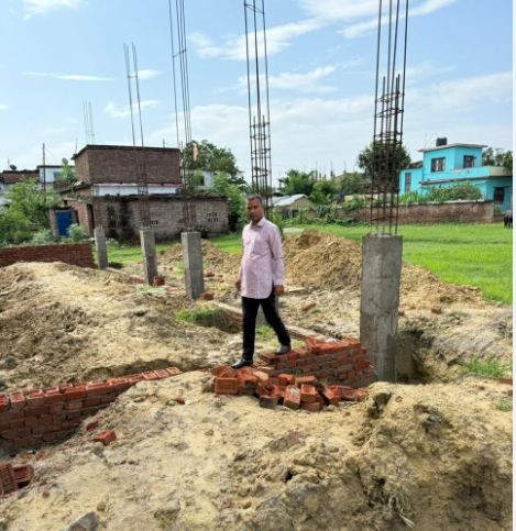 नेपालगञ्ज वडा नम्बर १८ मा काँग्रेसको पार्टी वडा कार्यालय भवन बन्दै